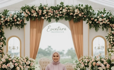 Outdoor wedding golden colors Eventara Indonesia