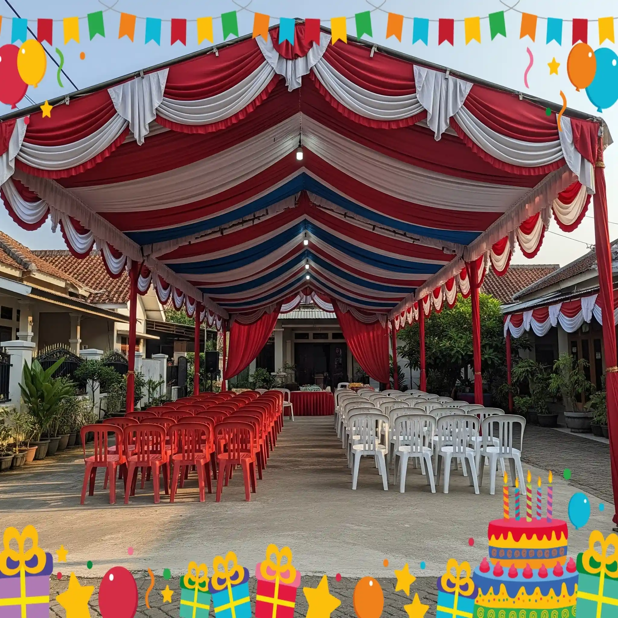 Panggung dan tenda acara 17 agustus