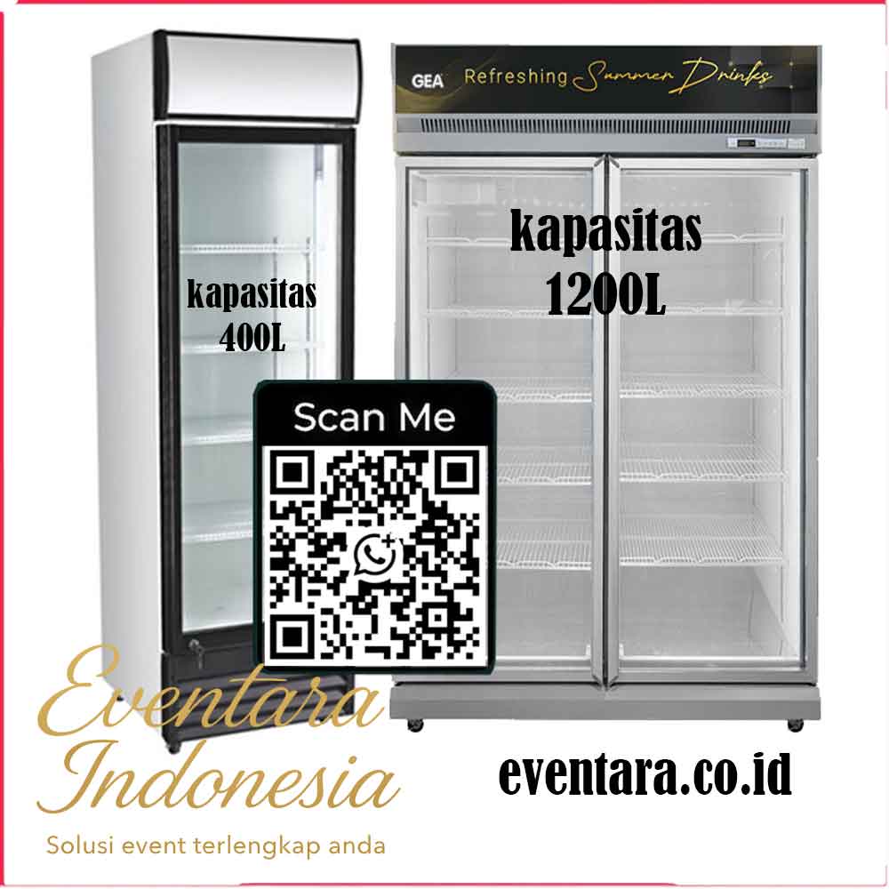 Showcase besar kapasitas 400-1200 liter untuk sewa event booth bazar kuliner besar