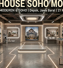 Tema open house modern tech dengan LED dan konsep futuristik digital