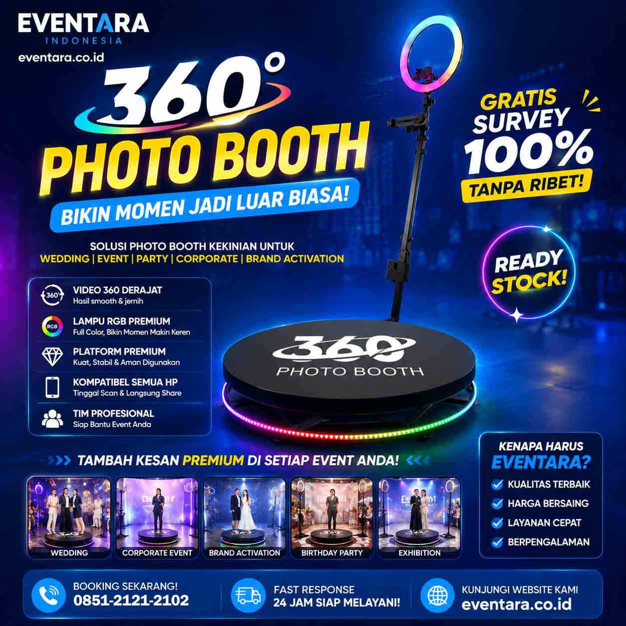Sewa photobooth 360 derajat profesional untuk wedding dan event – Eventara