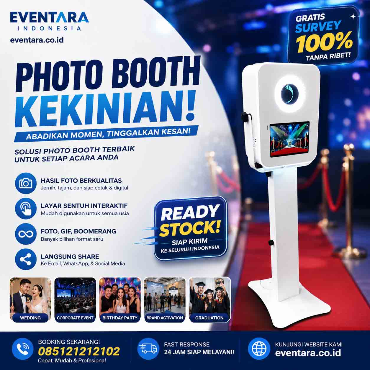 Sewa photobooth polaroid cetak langsung di tempat untuk ulang tahun