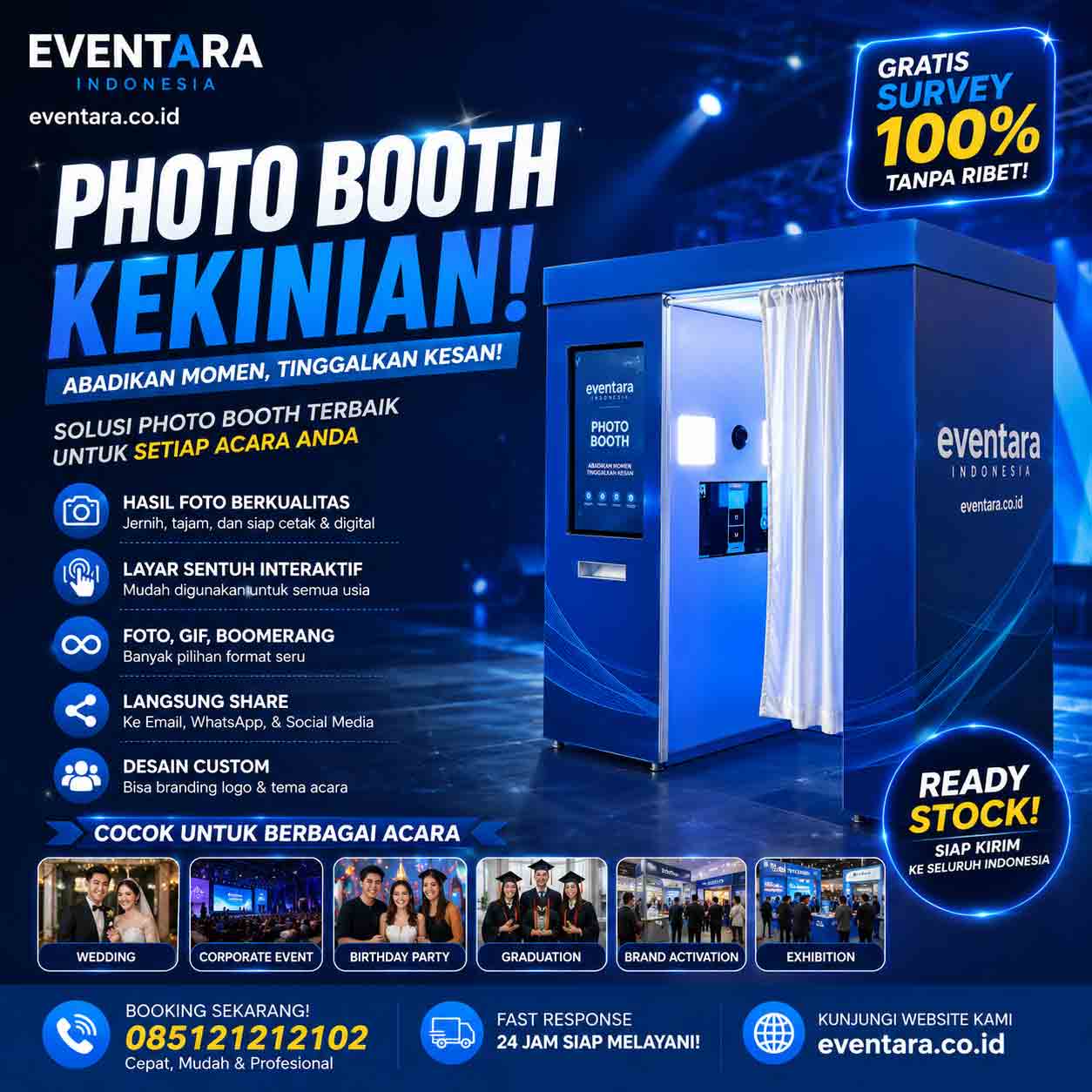 Sewa AI photobooth dengan filter canggih untuk event viral dan Instagram