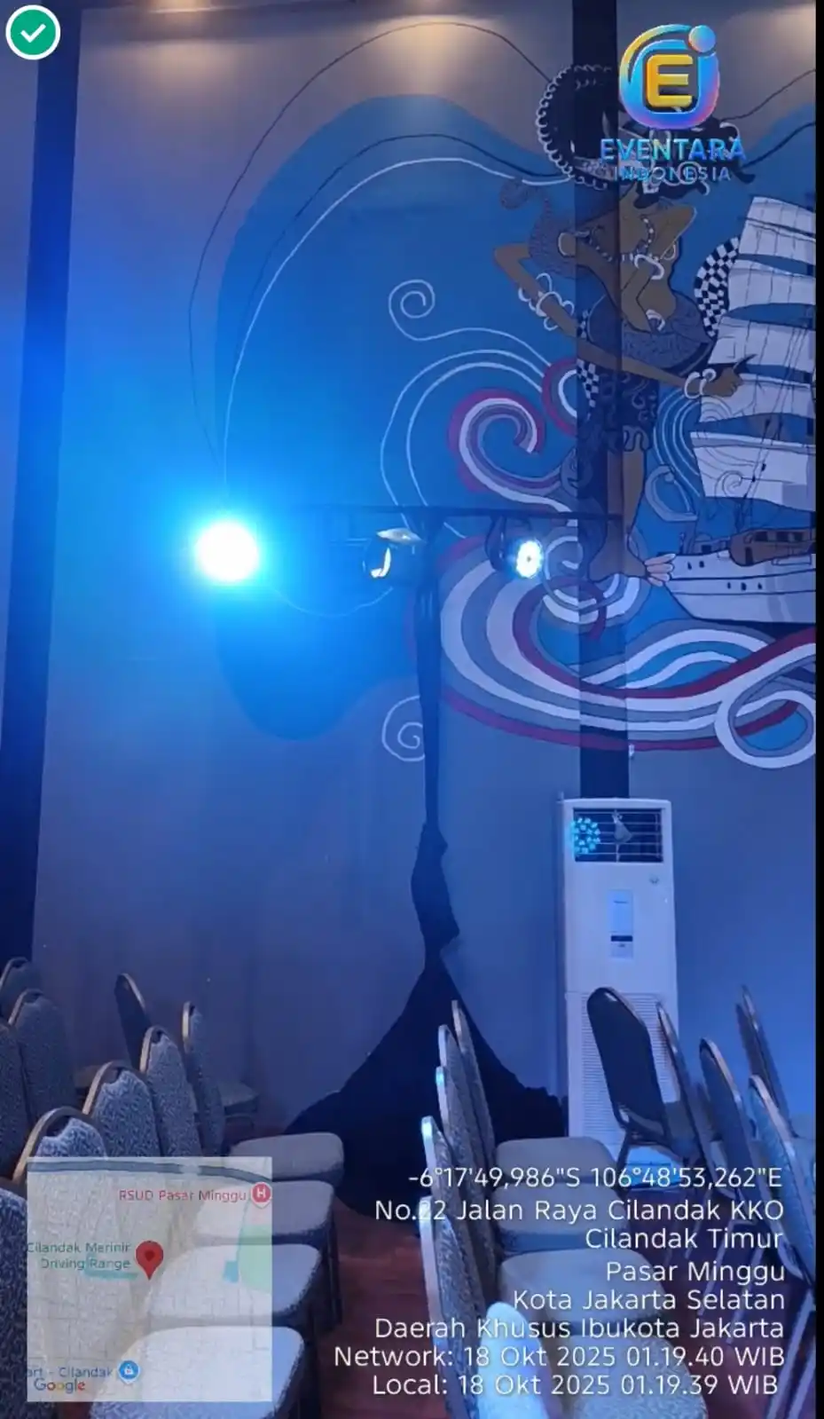 Suasana yang tenang dengan Lighting dan AC yang menyejukan untuk tamu undangan oleh Eventara Indonesia