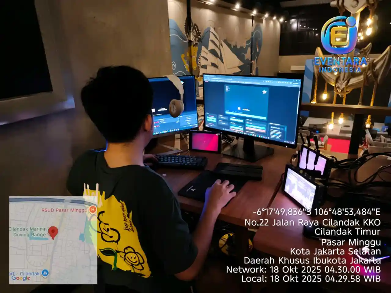 Instalasi peralatan live streaming profesional Eventara Indonesia